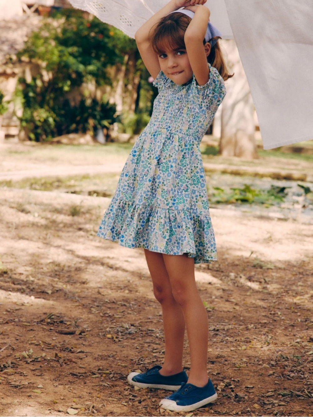 Mini Boden Aurora Shirred Twirly Dress